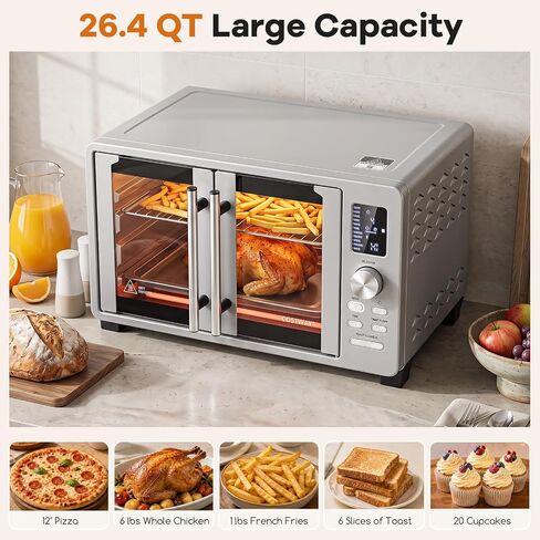 25L/26.4 QT Air Fryer Toaster Oven w/Dual French Doors in Kuwait