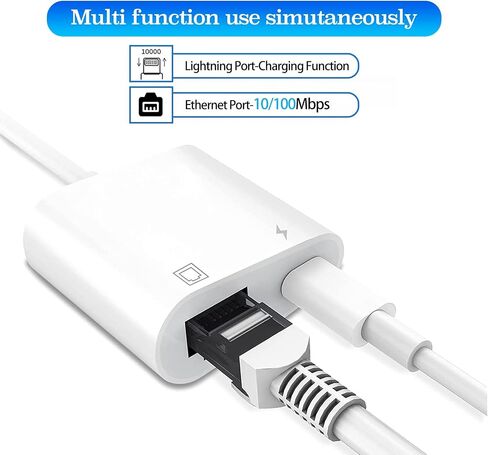 محول إيثرنت USB-C مع الشحن - محول شبكة LAN محمول متوافق مع iPhone 15 Pro/Max/Plus وMacBook Pro/Air 2018 وSamsung وiPad والمزيد in Kuwait