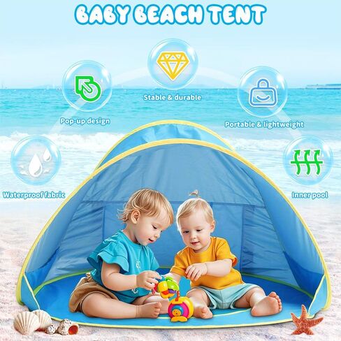 Baby Beach Tent, Pop Up Beach Tent Sun Shade for Beach, Portable Shade Pool UV Protection Sun Shelter forTravel,Beach,Camping,Indoor in Saudi Arabia