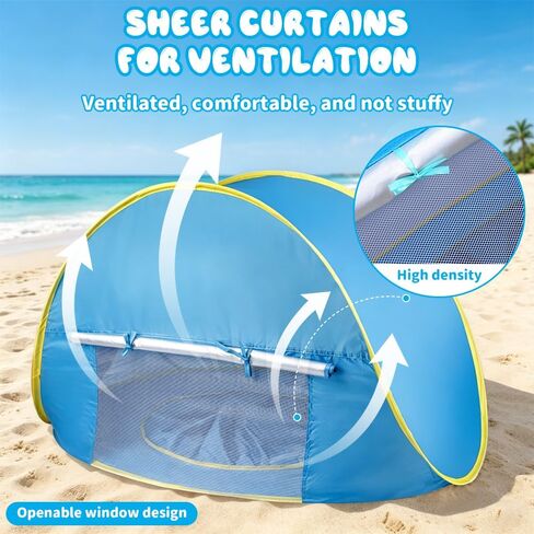 Baby Beach Tent, Pop Up Beach Tent Sun Shade for Beach, Portable Shade Pool UV Protection Sun Shelter forTravel,Beach,Camping,Indoor in Saudi Arabia