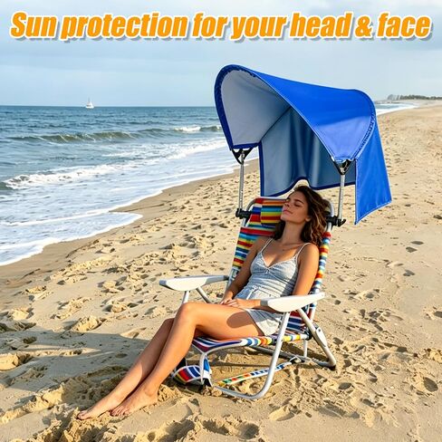 Beach Chair Canopy Umbrella Sun Shade Attachment, Adjustable Top 17-27.5 IN in Kuwait