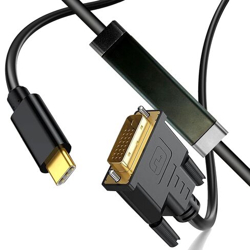 كابل USB C إلى DVI بطول 60 قدمًا [قابس مطلي بالذهب] 1080 بكسل، سلك من النوع C إلى DVI، USB C (المصدر) متوافق مع iPhone15-16-17، MacBook Pro/Air، iPad، Mac Mini، Galaxy، XPS، DVI(DISPLAY) متوافق مع التلفزيون والشاشة وجهاز العرض in Kuwait