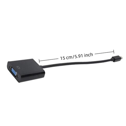 Limen 5.91 Inch Black ABS Housing Mini DP to VGA Adapter Plug and Play Converter Cable Portable Signal Adapter for Laptop ThinkPad PC and Projector in Saudi Arabia