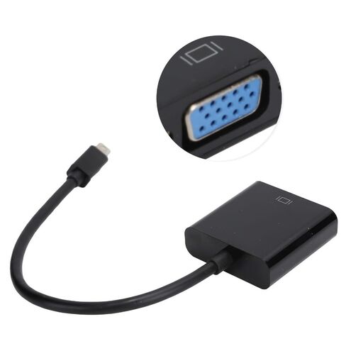 Limen 5.91 Inch Black ABS Housing Mini DP to VGA Adapter Plug and Play Converter Cable Portable Signal Adapter for Laptop ThinkPad PC and Projector in Saudi Arabia