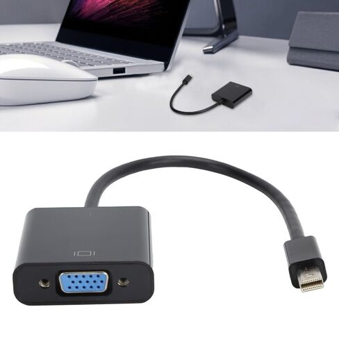 Limen 5.91 Inch Black ABS Housing Mini DP to VGA Adapter Plug and Play Converter Cable Portable Signal Adapter for Laptop ThinkPad PC and Projector in Saudi Arabia