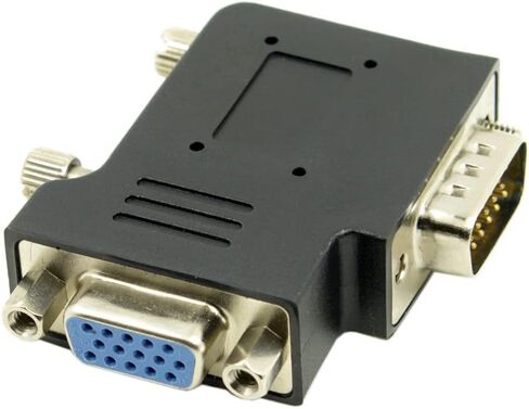 chenyang Vertical Flat Left Angled 90 Degree VGA SVGA Male to Female Extension Adapter Black in Saudi Arabia