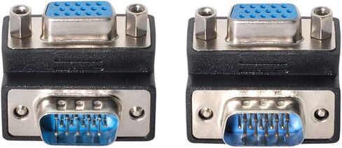 chenyang VGA Connectors,VGA SVGA D-Sub HDB15Pin Male to Female 90 Degree UP Angled Gender Changer Video Graphics Array Connector Adapter for Monitor/Projector/Graphics in Saudi Arabia