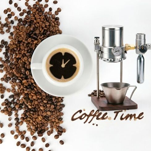 Pneumatic Espresso Machine, Manual Air Pressure Coffee Maker With Pressure Gauge And Relief Valve, 9 Bar Extraction, Wooden Base, Concentration Adjustable, For Home, Travel, Camping in Saudi Arabia