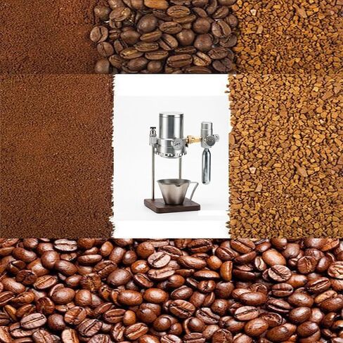 Pneumatic Espresso Machine, Manual Air Pressure Coffee Maker With Pressure Gauge And Relief Valve, 9 Bar Extraction, Wooden Base, Concentration Adjustable, For Home, Travel, Camping in Saudi Arabia