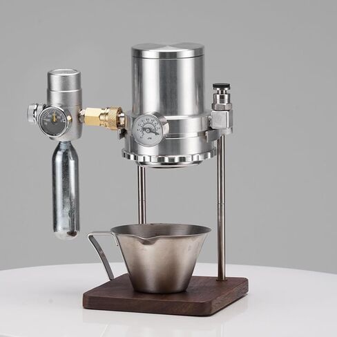 Pneumatic Espresso Machine, Manual Air Pressure Coffee Maker With Pressure Gauge And Relief Valve, 9 Bar Extraction, Wooden Base, Concentration Adjustable, For Home, Travel, Camping in Saudi Arabia
