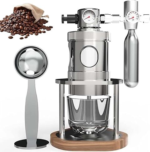 Manual Air Pressure Coffee Maker, Pneumatic Espresso Machine, 16Bar Fast Extraction, Detachable Portable Design, with Pressure Gauge, Stainless Steel, for Home, Travel, Camping(58mm) in Saudi Arabia