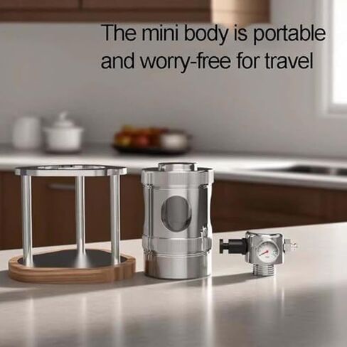Manual Air Pressure Coffee Maker, Pneumatic Espresso Machine, 16Bar Fast Extraction, Detachable Portable Design, with Pressure Gauge, Stainless Steel, for Home, Travel, Camping(58mm) in Saudi Arabia