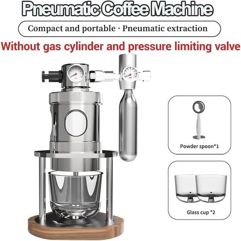 Manual Air Pressure Coffee Maker, Pneumatic Espresso Machine, 16Bar Fast Extraction, Detachable Portable Design, with Pressure Gauge, Stainless Steel, for Home, Travel, Camping(58mm) in Saudi Arabia