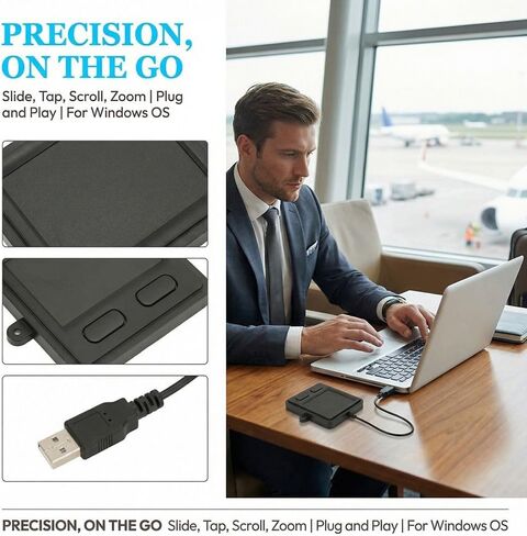 Wired USB Touchpad Mouse – High Sensitivity Multi-Touch Trackpad with Plug & Play, 2 Buttons, Portable for Home/Office/Travel in Saudi Arabia