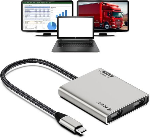محول OREI SplitXtend USB-C إلى HDMI مزدوج 4K 60 هرتز مع توصيل طاقة 95 وات in Kuwait