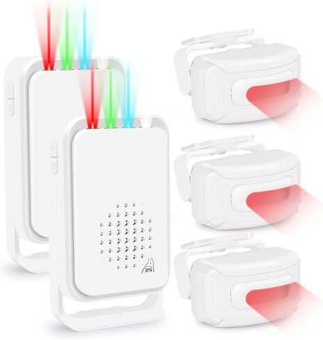 GREENCYCLE Driveway Alarm Wireless Outside, Motion Sensor Waterproof Doorbell, Wireless Motion Sensor Alarm Outdoor, Motion Detector Alarm, Protect Insides Outsides Property (2Receivers 3Sensors) in Saudi Arabia