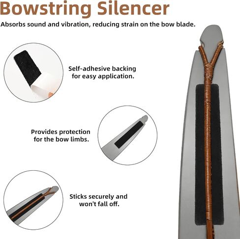 4pcs Archery Bow String Silencers, Premium Limb Silencing Bowstring Silencers with Self-Adhesive Backing for Recurve Long & Compound Bow String Silencing Hunting Arrow Accessories in Saudi Arabia