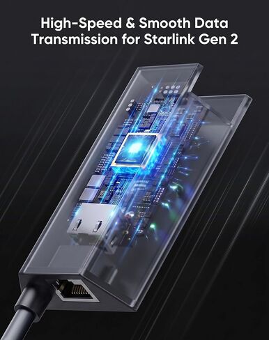Kuulaa for Starlink Gen 2 Ethernet Adapter, 1000Mbps Gigabit RJ45 High Speed Wired Network Connector, Stable Fast External Ethernet Connection for Starlink Standard Actuated Dish and Router in Kuwait