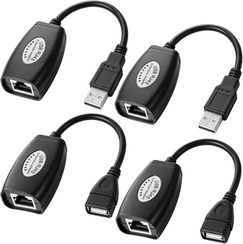USB-RJ45 Extender, USB to RJ45 Extension Adapter, USB Over Cat6 Cable Extension RJ45 Extender Extensions Cables Connector Adapters Over Cat5/Cat5e/Cat6/Cat7/Cat8-2 Pairs in Saudi Arabia