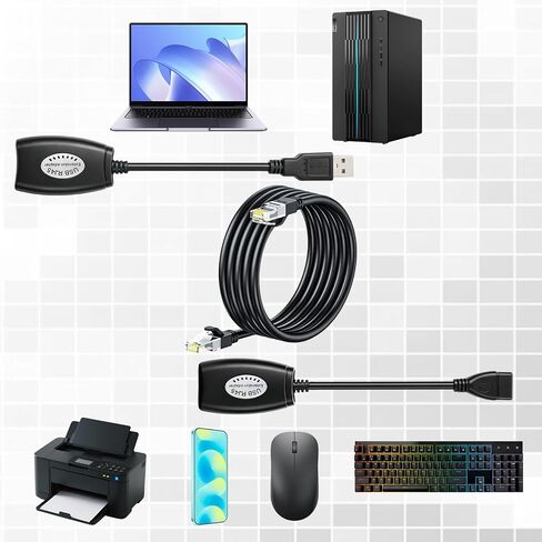 USB-RJ45 Extender, USB to RJ45 Extension Adapter, USB Over Cat6 Cable Extension RJ45 Extender Extensions Cables Connector Adapters Over Cat5/Cat5e/Cat6/Cat7/Cat8-2 Pairs in Saudi Arabia