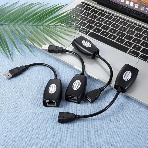 USB-RJ45 Extender, USB to RJ45 Extension Adapter, USB Over Cat6 Cable Extension RJ45 Extender Extensions Cables Connector Adapters Over Cat5/Cat5e/Cat6/Cat7/Cat8-2 Pairs in Saudi Arabia