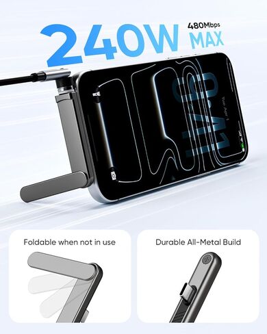 Kuulaa 240W USB C 90 Degree Right Angle Adapter, [8K 60Hz, 240W 40Gbps] Male to Female Adapter Extender Compatible Thunderbolt 4 for Steam Deck, ROG Ally, MacBook, Switch 2, iPhone 17/16 in Kuwait