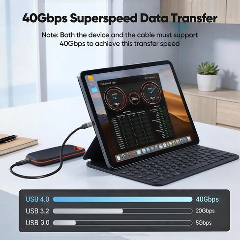 90 Degree USB C Adapter Flat 2Pack, 40Gbps/240W/8K@60HZ Thunderbolt4 in Kuwait