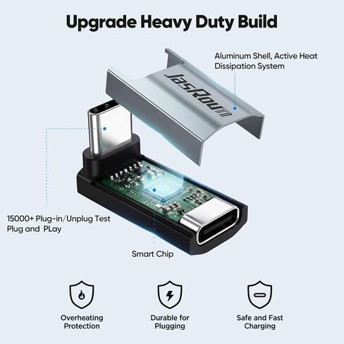 90 Degree USB C Adapter Flat 2Pack, 40Gbps/240W/8K@60HZ Thunderbolt4 in Kuwait