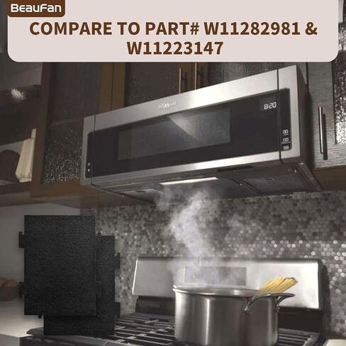 6 Pack Activated Charcoal Filters Replacement for Whirlpool & Kitchenaid Over The Range Microwaves KMLS311HS, WML55011HS, YKMLS311HS, YWML75011H, Compare to Part# W11282981 & W11223147 in Saudi Arabia