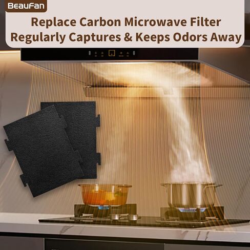 6 Pack Activated Charcoal Filters Replacement for Whirlpool & Kitchenaid Over The Range Microwaves KMLS311HS, WML55011HS, YKMLS311HS, YWML75011H, Compare to Part# W11282981 & W11223147 in Saudi Arabia
