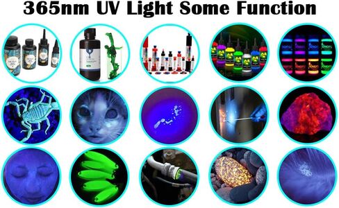 Uv Flashlight for Rocks and Minerals,Gemstones,Uranium Glass,Blood Tracking Black Light for Night Hunting Deer High Power Short Wave/Long Wave 365nm Uv Light (10W with Clip) in Kuwait