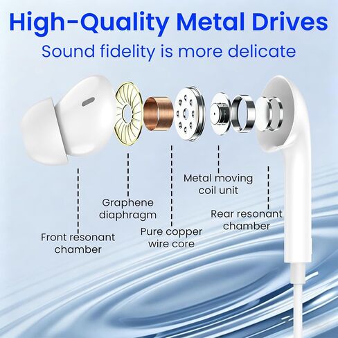 USB C Headphones Wired for iPhone 17/16/15 Pro Max Plus, Type C Earbuds with Microphone & Remote Noise Cancelling Earphones for iPad, Galaxy S25/S24/S23/S22/S21/S20/Ultra Note 10/20, Pixel 7/6/5/4 in Saudi Arabia
