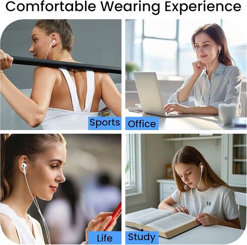USB C Headphones Wired for iPhone 17/16/15 Pro Max Plus, Type C Earbuds with Microphone & Remote Noise Cancelling Earphones for iPad, Galaxy S25/S24/S23/S22/S21/S20/Ultra Note 10/20, Pixel 7/6/5/4 in Saudi Arabia