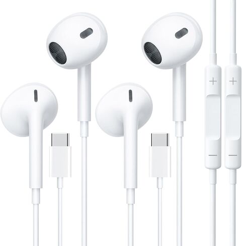 2 Packs USB C Headphones Compatible with iPhone, in-Ear Type C in Saudi Arabia