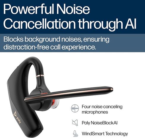 Poly Voyager Legend 50 - Bluetooth Headset - Wireless Headset with Mic - Four Noise-Canceling Mics, AI Noise Block & WindSmart Technology (Renewed) in Saudi Arabia