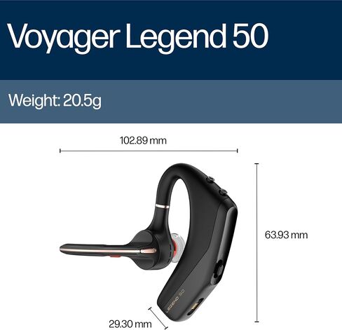Poly Voyager Legend 50 - Bluetooth Headset - Wireless Headset with Mic - Four Noise-Canceling Mics, AI Noise Block & WindSmart Technology (Renewed) in Saudi Arabia