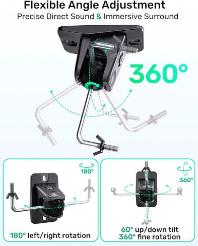 Speaker Ceiling Mount for Satellite Speaker, Tilt and Swivel, 2 Pack in Kuwait