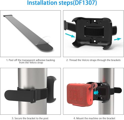 3-in-1 Magnetic Mount with Removable Anti-Slip Strap for JBL GO 5 Portable Bluetooth Speaker,Golf Cart,Pole,Bicycle,Motorcycle,RV,ATV,Wall Mount Accessories (Black) in Saudi Arabia