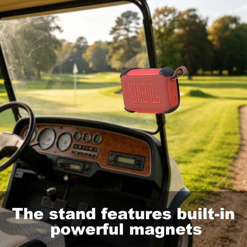 3-in-1 Magnetic Mount with Removable Anti-Slip Strap for JBL GO 5 Portable Bluetooth Speaker,Golf Cart,Pole,Bicycle,Motorcycle,RV,ATV,Wall Mount Accessories (Black) in Saudi Arabia