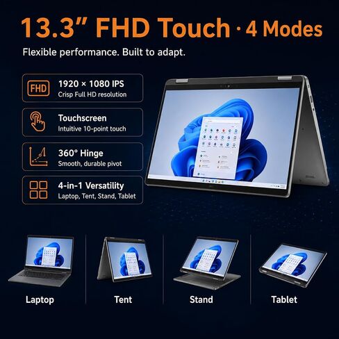 J-Tech Digital Dell Latitude 3340 2-in-1 13.3" FHD Touch, Intel Core i5-1335U, 16GB LPDDR5, 256GB / 512GB / 1TB SSD, Windows 11 Pro in Saudi Arabia