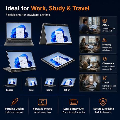 J-Tech Digital Dell Latitude 3340 2-in-1 13.3" FHD Touch, Intel Core i5-1335U, 16GB LPDDR5, 256GB / 512GB / 1TB SSD, Windows 11 Pro in Saudi Arabia
