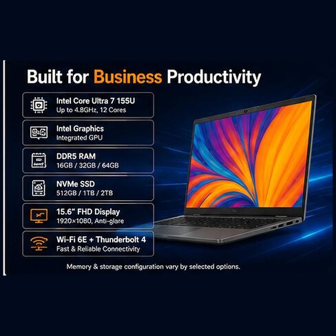 J-Tech Digital Latitude 5550 15.6" FHD, Intel Core Ultra 7 155U, 16GB / 32GB / 64GB DDR5 RAM, 512GB / 1TB / 2TB SSD, Windows 11 Pro in Saudi Arabia