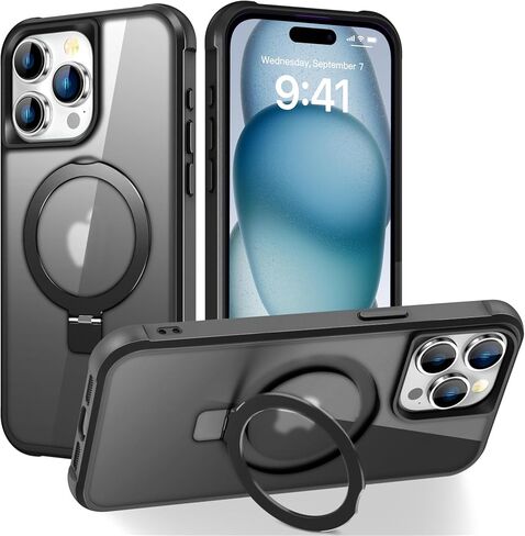 SKYLMW متوافق مع حافظة iPhone 16 Pro Max مع حامل، بني صحراوي in Kuwait