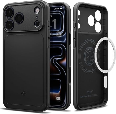 Spigen for iPhone 17 Pro Case, Thin Fit MagFit [TPU Covered Camera Control] [Compatible with MagSafe] - Black in Saudi Arabia