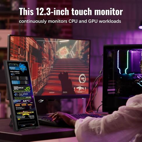 12.3 Inch Touchscreen Secondary Monitor, IPS Stretched Bar LCD Travel in Saudi Arabia