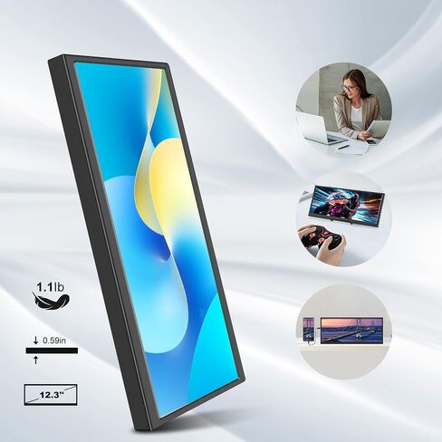 12.3 Inch Touchscreen Secondary Monitor, IPS Stretched Bar LCD Travel in Saudi Arabia