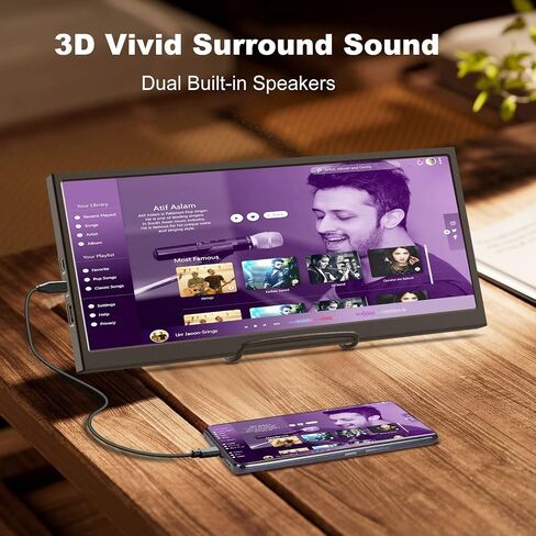 12.3 Inch Touchscreen Secondary Monitor, IPS Stretched Bar LCD Travel in Saudi Arabia