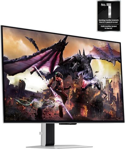 Samsung 32" Odyssey OLED G8 (G80SD) Series 4K UHD Smart Gaming Monitor w QD-OLED, 240Hz 0.03ms, G-Sync Compatible, Glare-Free Display, Sleek Metal Design, LS32DG800SNXZA, 3 Yr Warranty in Saudi Arabia