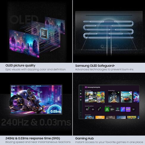 Samsung 32" Odyssey OLED G8 (G80SD) Series 4K UHD Smart Gaming Monitor w QD-OLED, 240Hz 0.03ms, G-Sync Compatible, Glare-Free Display, Sleek Metal Design, LS32DG800SNXZA, 3 Yr Warranty in Saudi Arabia