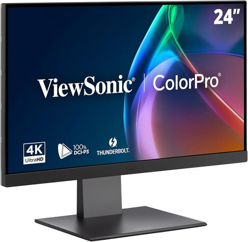 ViewSonic VP2488-4K 24 Inch 4K UHD IPS Monitor, Thunderbolt 4, 100W USB-C in Saudi Arabia